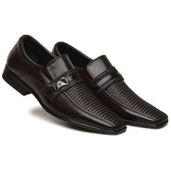 Sapato Social Masculino Sintético Café - KRN SHOES | Calçados Casuais