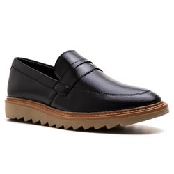 Sapato Mocassim Loafer Masculino Tratorado Preto - KRN SHOES | Calçados Casuais
