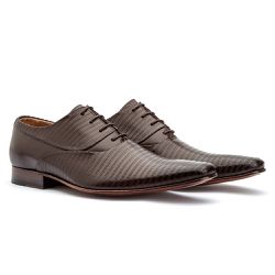 Sapato Social Masculino Oxford Clássico Amarrar Solado Couro Mouro - KRN SHOES | Calçados Casuais