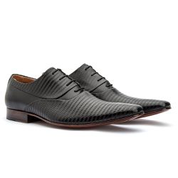 Sapato Social Masculino Oxford Clássico Amarrar Solado Couro Preto - KRN SHOES | Calçados Casuais