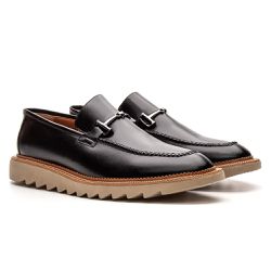 Sapato Masculino Casual Loafer Premium Tratorado Preto - KRN SHOES | Calçados Casuais