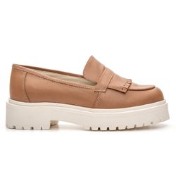 Sapato Mocassim Feminino Tratorado Couro Floater Caramelo - KRN SHOES | Calçados Casuais