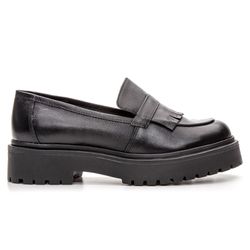 Sapato Mocassim Feminino Tratorado Couro Floater Preto - KRN SHOES | Calçados Casuais