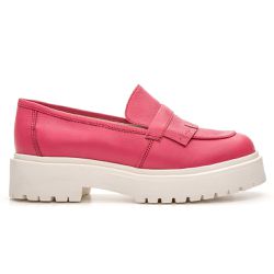 Sapato Mocassim Feminino Tratorado Couro Floater Rosa - KRN SHOES | Calçados Casuais