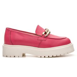 Sapato Mocassim Feminino Tratorado Couro Floater Rosa - KRN SHOES | Calçados Casuais