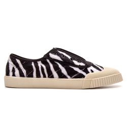 Tênis Slip On Casual Feminino Bella em Lona Zebra - KRN SHOES | Calçados Casuais