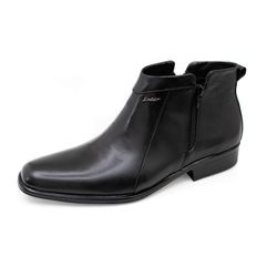 Bota Social Masculina Napa em Couro Legitimo Preto - KRN SHOES | Calçados Casuais