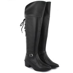 Bota Feminina Montaria Lady Sintética Preta - KRN SHOES | Calçados Casuais