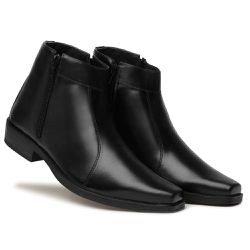 Bota Masculina Social Conforto Sintético Preto - KRN SHOES | Calçados Casuais