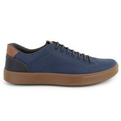 Sapatênis Masculino Casual Sintético Marinho Sola Marrom - KRN SHOES | Calçados Casuais