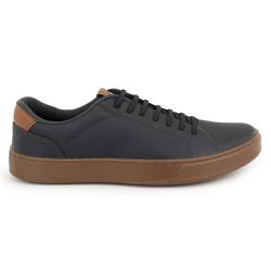 Sapatênis Masculino Casual Sintético Preto Sola Marrom - KRN SHOES | Calçados Casuais