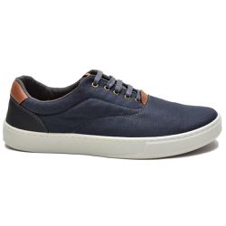 Sapatênis Casual Masculino Calce Fácil Em Lona Marinho - KRN SHOES | Calçados Casuais