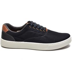 Sapatênis Casual Masculino Calce Fácil Em Lona Preto - KRN SHOES | Calçados Casuais