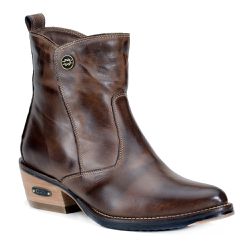 Bota Feminina Country Texana Básica Couro Legítimo Pinhão - KRN SHOES | Calçados Casuais