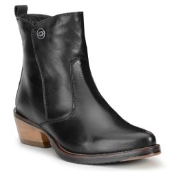 Bota Feminina Country Texana Básica Couro Legítimo Preto - KRN SHOES | Calçados Casuais