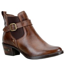 Bota Country Feminina Cano Curto Couro Legítimo Pinhão - KRN SHOES | Calçados Casuais