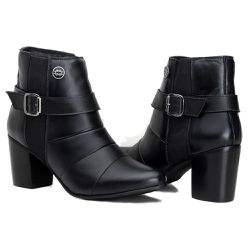 Bota Feminina Montaria Social Cano Curto Preto - KRN SHOES | Calçados Casuais