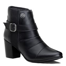 Bota Montaria Social Feminina Cano Curto Preto - KRN SHOES | Calçados Casuais