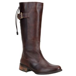 Bota Feminina Montaria Couro Legitimo Cano Longo Café - KRN SHOES | Calçados Casuais