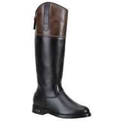 Bota Montaria Couro Legítimo Preto e Pinhão - KRN SHOES | Calçados Casuais