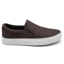 Slip On Casual em Lona Solado Borracha Café Sola Blogueira - KRN SHOES | Calçados Casuais