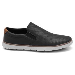 Slip On Casual Viking Solado Borracha Couro Legítimo Preto - KRN SHOES | Calçados Casuais