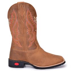 Bota Texana Masculina Couro Legítimo Whisky - KRN SHOES | Calçados Casuais