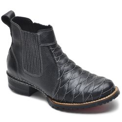 Botina Masculina Escamada Couro Legítimo Floater Preto - KRN SHOES | Calçados Casuais