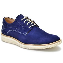 Sapato Masculino Casual Sola Ultra Leve Couro Legítimo Azul - KRN SHOES | Calçados Casuais