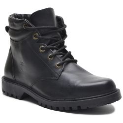 Coturno Unissex Couro Legítimo Preto - KRN SHOES | Calçados Casuais