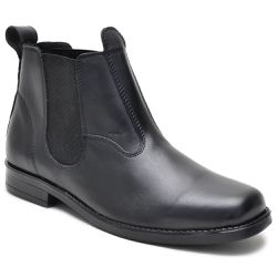 Botina Social Couro Legítimo Latego Preto - KRN SHOES | Calçados Casuais