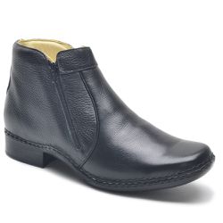 Bota Social Masculina Couro Floater Ziper Preto - KRN SHOES | Calçados Casuais