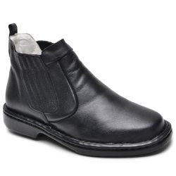 Bota Social Masculina Conforto Couro Mestiço Preto - KRN SHOES | Calçados Casuais