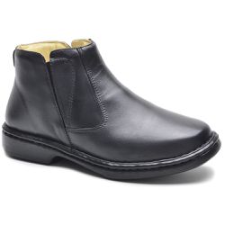 Bota Social Masculina Conforto Couro Mestiço Preto - KRN SHOES | Calçados Casuais