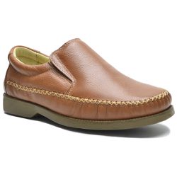 Sapato Masculino Conforto Couro Floater Whisky - KRN SHOES | Calçados Casuais