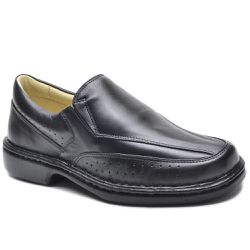 Sapato Masculino Conforto Couro Mestiço Preto - KRN SHOES | Calçados Casuais