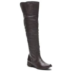 Bota Feminina Montaria Over The Knee Couro Legítimo Café - KRN SHOES | Calçados Casuais