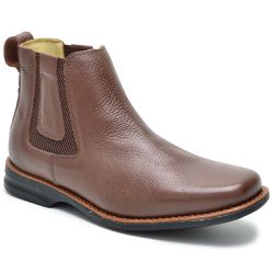 Botina Chelsea Masculina Couro Legítimo Chocolate - KRN SHOES | Calçados Casuais
