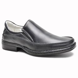 Sapato Masculino Conforto Couro Mestiço Preto - KRN SHOES | Calçados Casuais