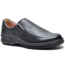 Sapato Masculino Conforto Couro Floater Preto - KRN SHOES | Calçados Casuais