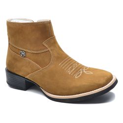 Bota Masculina Country Couro Nobuck Castor - KRN SHOES | Calçados Casuais