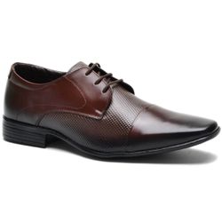 Sapato Social Masculino Couro Sintético Café - KRN SHOES | Calçados Casuais