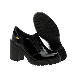 Sapato Oxford Feminino Sintético Preto Verniz - KRN SHOES | Calçados Casuais