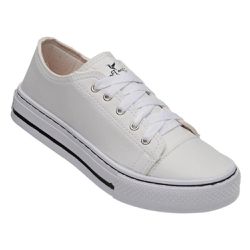 Tênis Branco Lona Feminino - KRN SHOES | Calçados Casuais