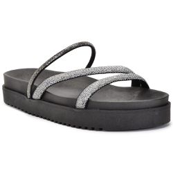 Sandália Papete Feminina Strass Preta - KRN SHOES | Calçados Casuais