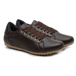 Sapatênis Feminino Cadarços Sintético Café - KRN SHOES | Calçados Casuais