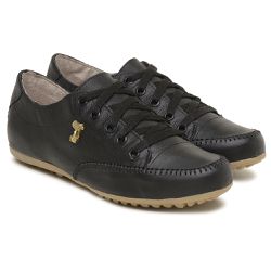 Sapatênis Feminino Casual Couro Legítimo Preto - KRN SHOES | Calçados Casuais