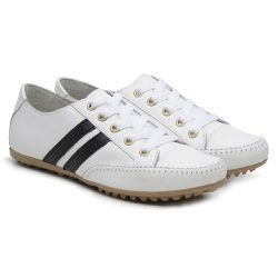 Sapatênis Feminino Casual Couro Legítimo Branco - KRN SHOES | Calçados Casuais