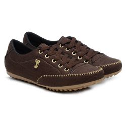 Sapatênis Feminino em Lona Chocolate - KRN SHOES | Calçados Casuais