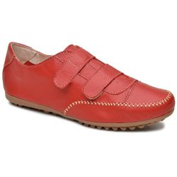 Sapatenis Feminino Vermelho Velcro Couro Legítimo - KRN SHOES | Calçados Casuais